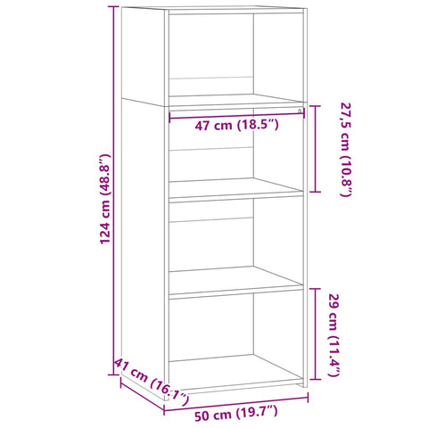 vidaXL Highboard Weiß 50x41x124 cm Holzwerkstoff