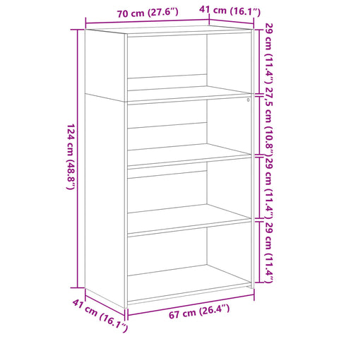 vidaXL Highboard Weiß 70x41x124 cm Holzwerkstoff