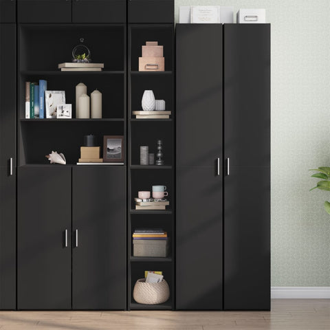 vidaXL Highboard Schwarz 30x41x185 cm Holzwerkstoff