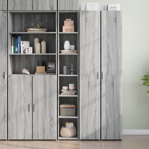 vidaXL Highboard Grau Sonoma-Eiche 30x41x185 cm Holzwerkstoff