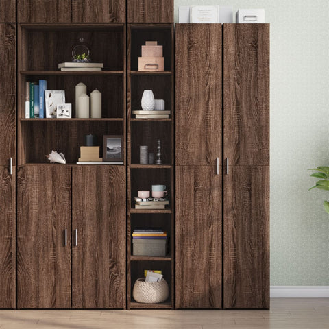 vidaXL Highboard Braun Eichen-Optik 30x41x185 cm Holzwerkstoff