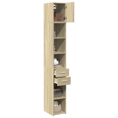 vidaXL Hochschrank Schmal Sonoma-Eiche 30x42,5x225 cm Holzwerkstoff