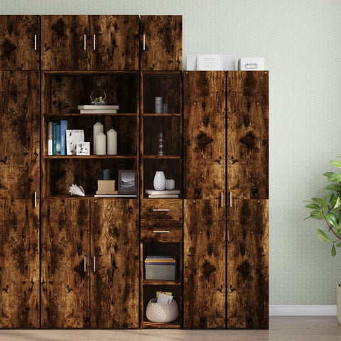 vidaXL Hochschrank Schmal Räuchereiche 30x42,5x225 cm Holzwerkstoff