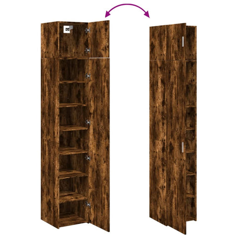 vidaXL Hochschrank Schmal Räuchereiche 40x42,5x225 cm Holzwerkstoff