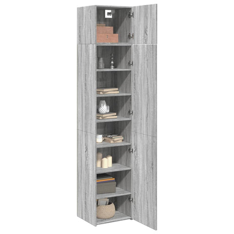 vidaXL Hochschrank Schmal Grau Sonoma 45x42,5x225 cm Holzwerkstoff