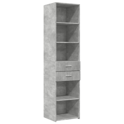 vidaXL Hochschrank Schmal Betongrau 45x42,5x225 cm Holzwerkstoff