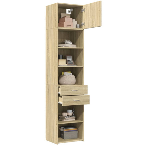 vidaXL Hochschrank Schmal Sonoma-Eiche 50x42,5x225 cm Holzwerkstoff