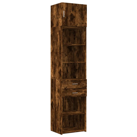 vidaXL Hochschrank Schmal Räuchereiche 50x42,5x225 cm Holzwerkstoff