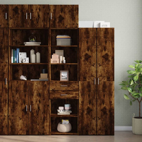 vidaXL Hochschrank Schmal Räuchereiche 50x42,5x225 cm Holzwerkstoff