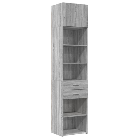 vidaXL Hochschrank Schmal Grau Sonoma 50x42,5x225 cm Holzwerkstoff