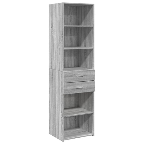 vidaXL Hochschrank Schmal Grau Sonoma 50x42,5x225 cm Holzwerkstoff