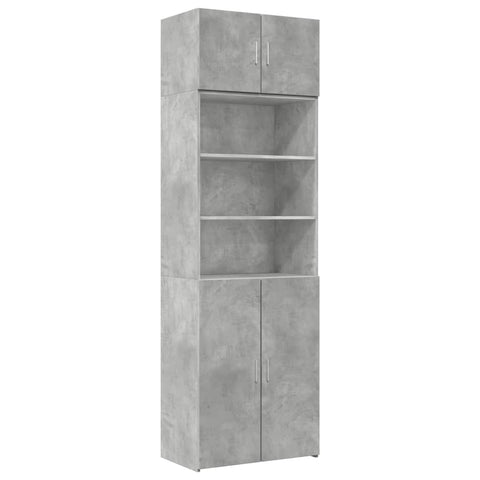 vidaXL Hochschrank Betongrau 70x42,5x225 cm Holzwerkstoff