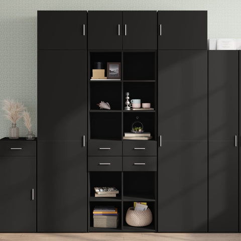 vidaXL Hochschrank Schwarz 70x42,5x225 cm Holzwerkstoff