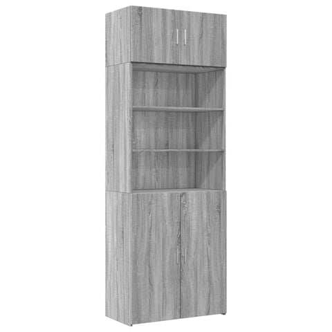 vidaXL Hochschrank Grau Sonoma 80x42,5x225 cm Holzwerkstoff