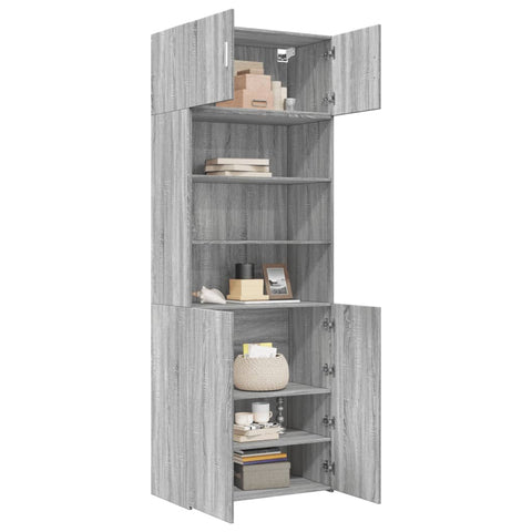 vidaXL Hochschrank Grau Sonoma 80x42,5x225 cm Holzwerkstoff