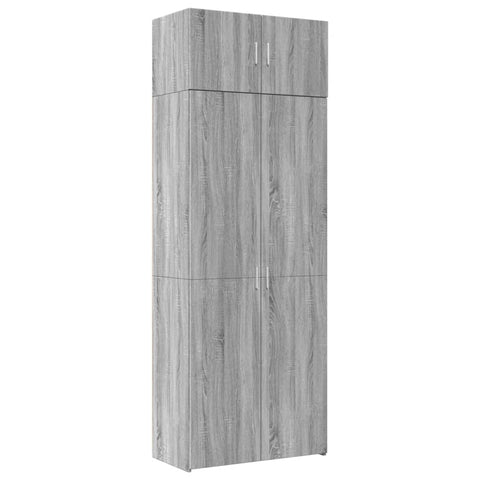 vidaXL Hochschrank Grau Sonoma 80x42,5x225 cm Holzwerkstoff