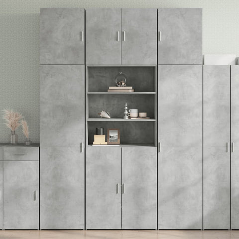 vidaXL Highboard Betongrau 80x42,5x249 cm Holzwerkstoff