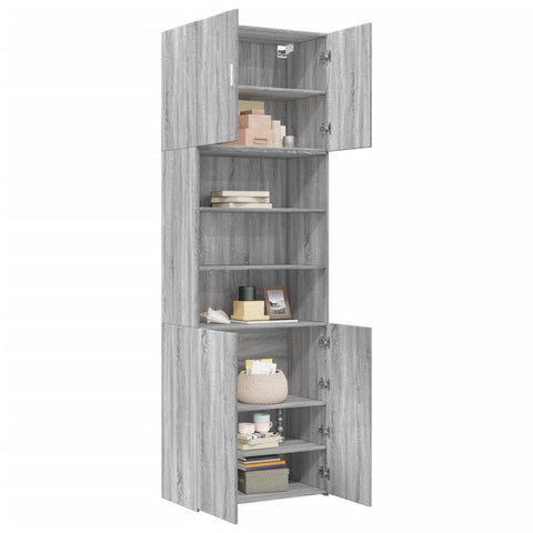 vidaXL Highboard Grau Sonoma 80x42,5x249 cm Holzwerkstoff