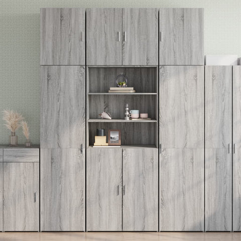 vidaXL Highboard Grau Sonoma 80x42,5x249 cm Holzwerkstoff