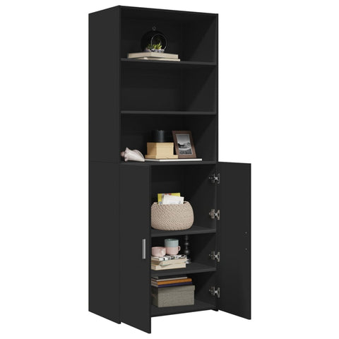 vidaXL Highboard Schwarz 70x42,5x185 cm Holzwerkstoff