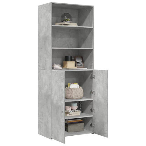 vidaXL Highboard Betongrau 70x42,5x185 cm Holzwerkstoff