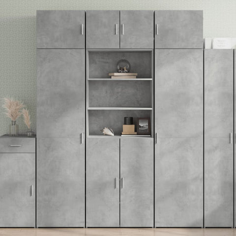 vidaXL Highboard Betongrau 70x42,5x185 cm Holzwerkstoff