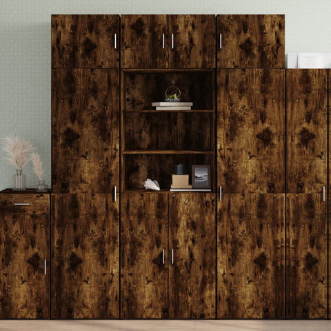 vidaXL Highboard Räuchereiche 70x42,5x185 cm Holzwerkstoff