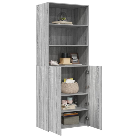 vidaXL Highboard Grau Sonoma 70x42,5x185 cm Holzwerkstoff