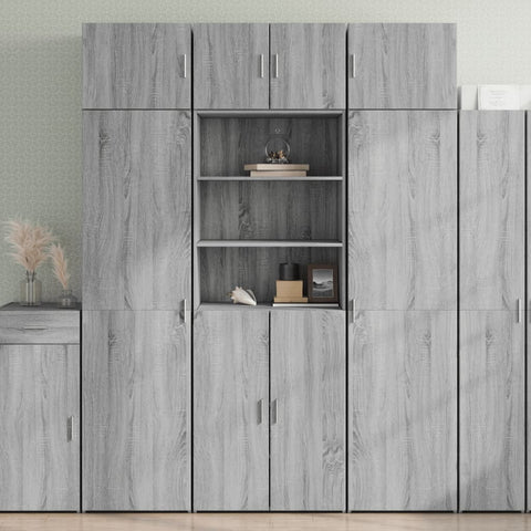 vidaXL Highboard Grau Sonoma 70x42,5x185 cm Holzwerkstoff