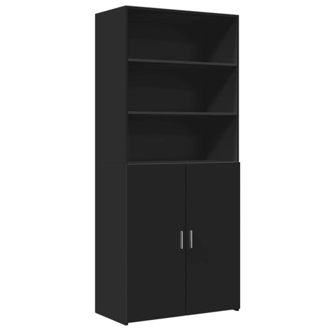 vidaXL Highboard Schwarz 80x42,5x185 cm Holzwerkstoff