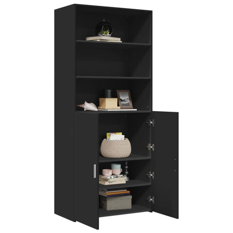 vidaXL Highboard Schwarz 80x42,5x185 cm Holzwerkstoff