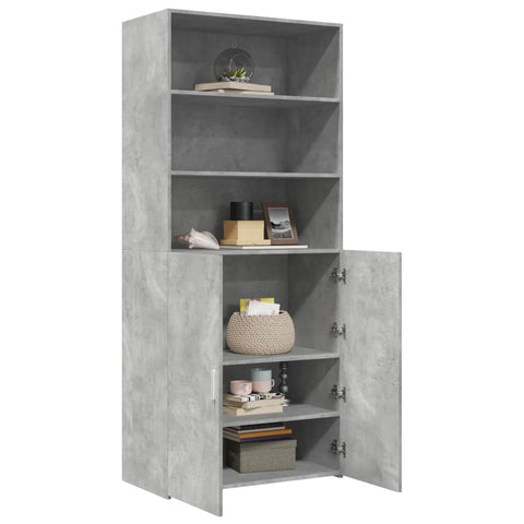 vidaXL Highboard Betongrau 80x42,5x185 cm Holzwerkstoff