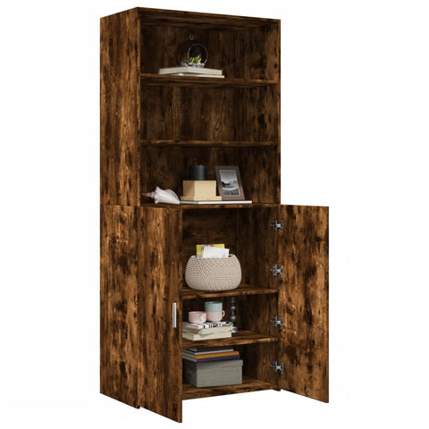 vidaXL Highboard Räuchereiche 80x42,5x185 cm Holzwerkstoff