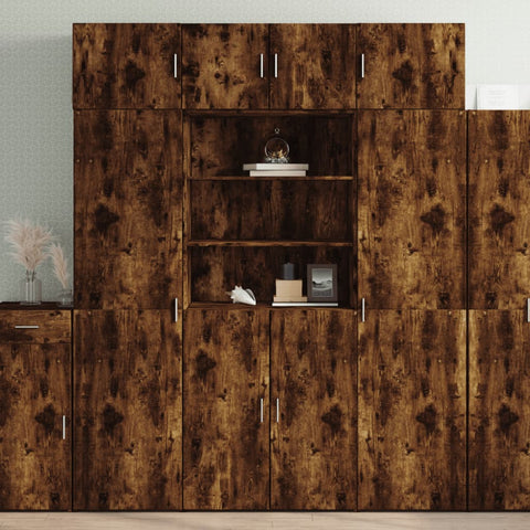 vidaXL Highboard Räuchereiche 80x42,5x185 cm Holzwerkstoff