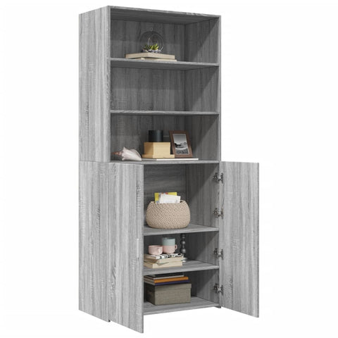 vidaXL Highboard Grau Sonoma 80x42,5x185 cm Holzwerkstoff