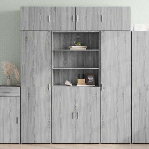 vidaXL Highboard Grau Sonoma 80x42,5x185 cm Holzwerkstoff