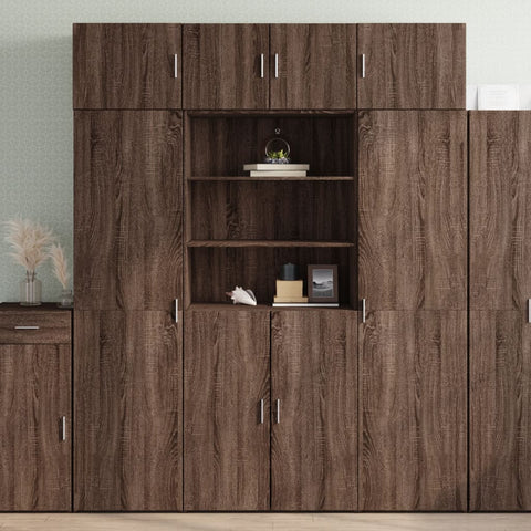 vidaXL Highboard Braun Eichen-Optik 80x42,5x185 cm Holzwerkstoff