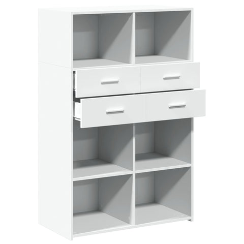 vidaXL Highboard Weiß 80x42,5x124 cm Holzwerkstoff