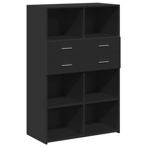 vidaXL Highboard Schwarz 80x42,5x124 cm Holzwerkstoff