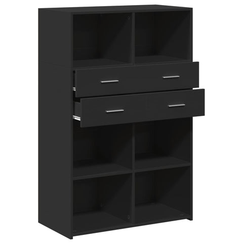 vidaXL Highboard Schwarz 80x42,5x124 cm Holzwerkstoff