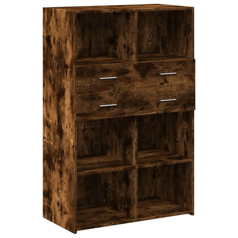 vidaXL Highboard Räuchereiche 80x42,5x124 cm Holzwerkstoff