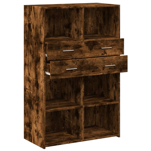 vidaXL Highboard Räuchereiche 80x42,5x124 cm Holzwerkstoff