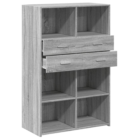 vidaXL Highboard Grau Sonoma 80x42,5x124 cm Holzwerkstoff