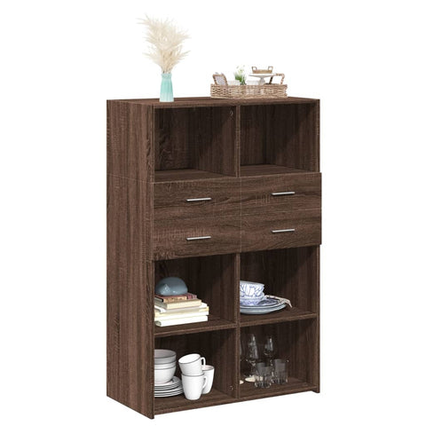 vidaXL Highboard Braun Eichen-Optik 80x42,5x124 cm Holzwerkstoff