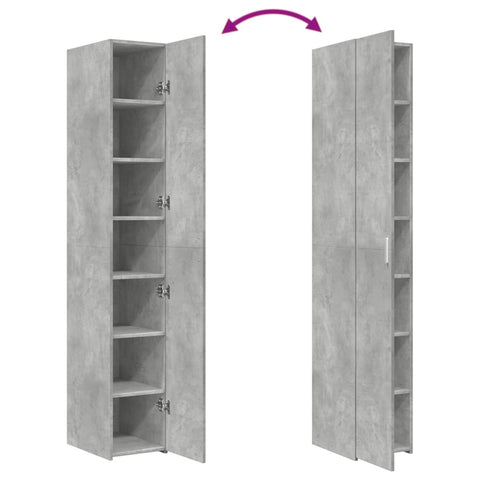 vidaXL Highboard Betongrau 30x42,5x185 cm Holzwerkstoff