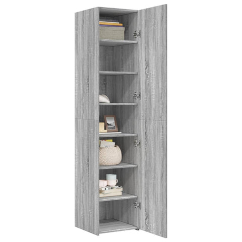 vidaXL Highboard Grau Sonoma 40x42,5x185 cm Holzwerkstoff