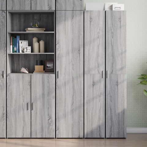 vidaXL Highboard Grau Sonoma 40x42,5x185 cm Holzwerkstoff