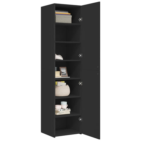 Highboard Schwarz 45x42,5x185 cm Holzwerkstoff