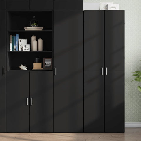 Highboard Schwarz 45x42,5x185 cm Holzwerkstoff