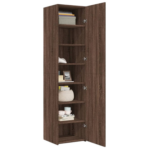 vidaXL Highboard Braun Eichen-Optik 45x42,5x185 cm Holzwerkstoff